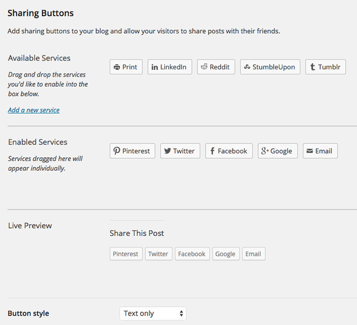 Learn how to customize Jetpack Sharing Buttons in WordPress | The Blog Market