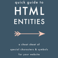 HTML Entities Cheat Sheet | The Blog Market