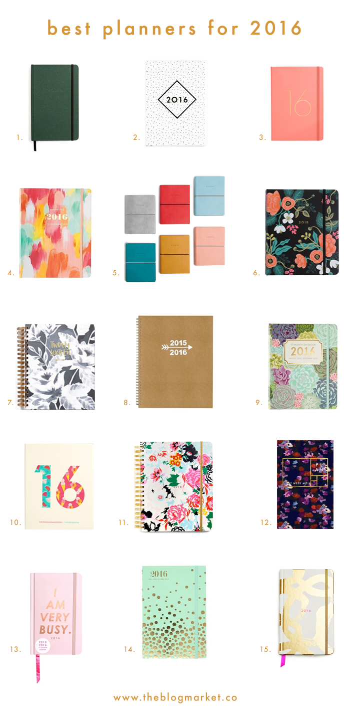 Stay organized with these pretty 2016 planners! via The Blog Market