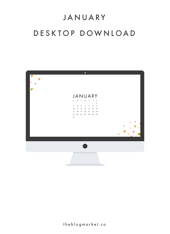 January 2016 Desktop Calendar | The Blog Market