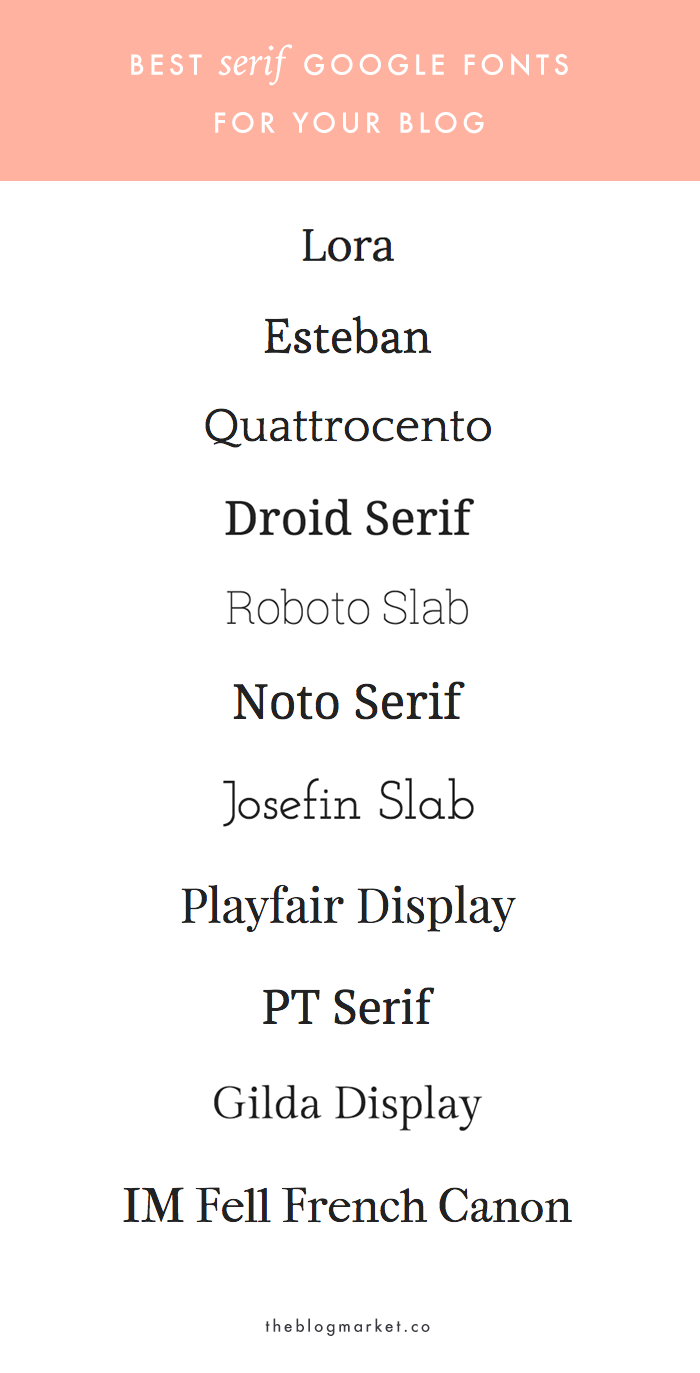 Best Serif Google Web Fonts For Your Blog | The Blog Market
