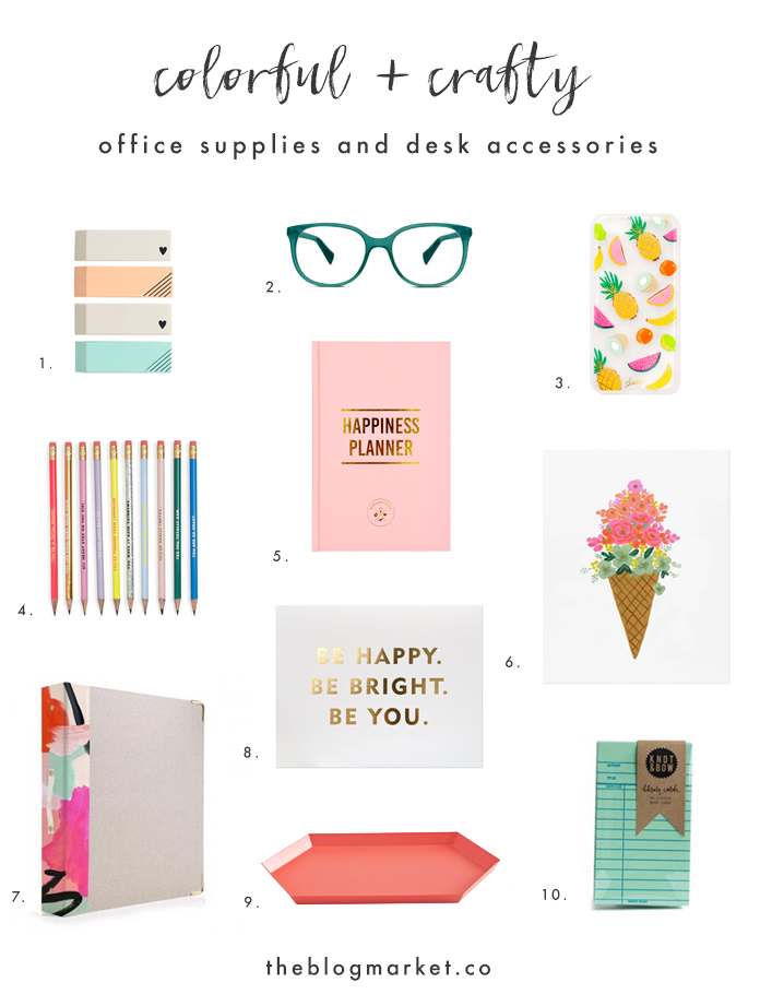 Colorful & Crafty Office Supplies | The Blog Market