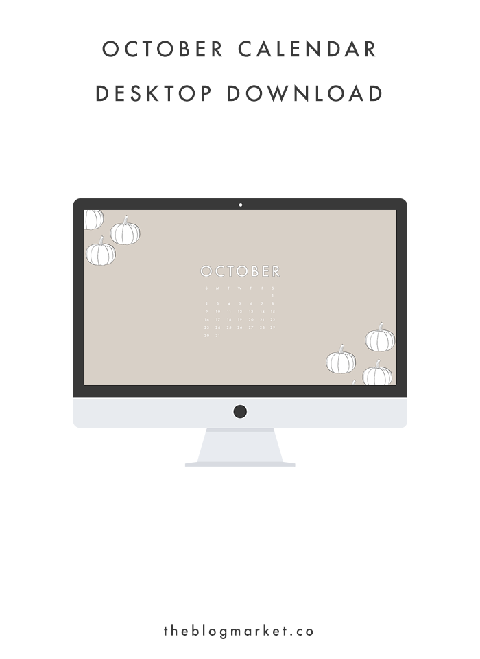 October Calendar Desktop Download | The Blog Market