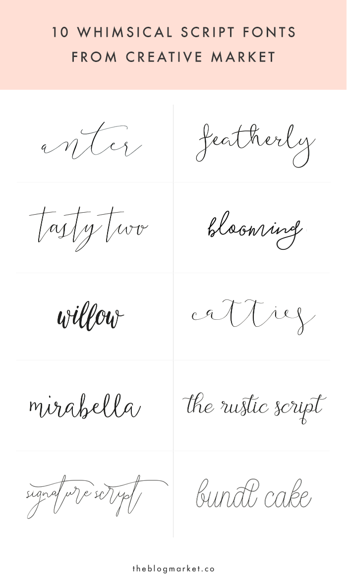 Whimsical Fonts from Creative Market