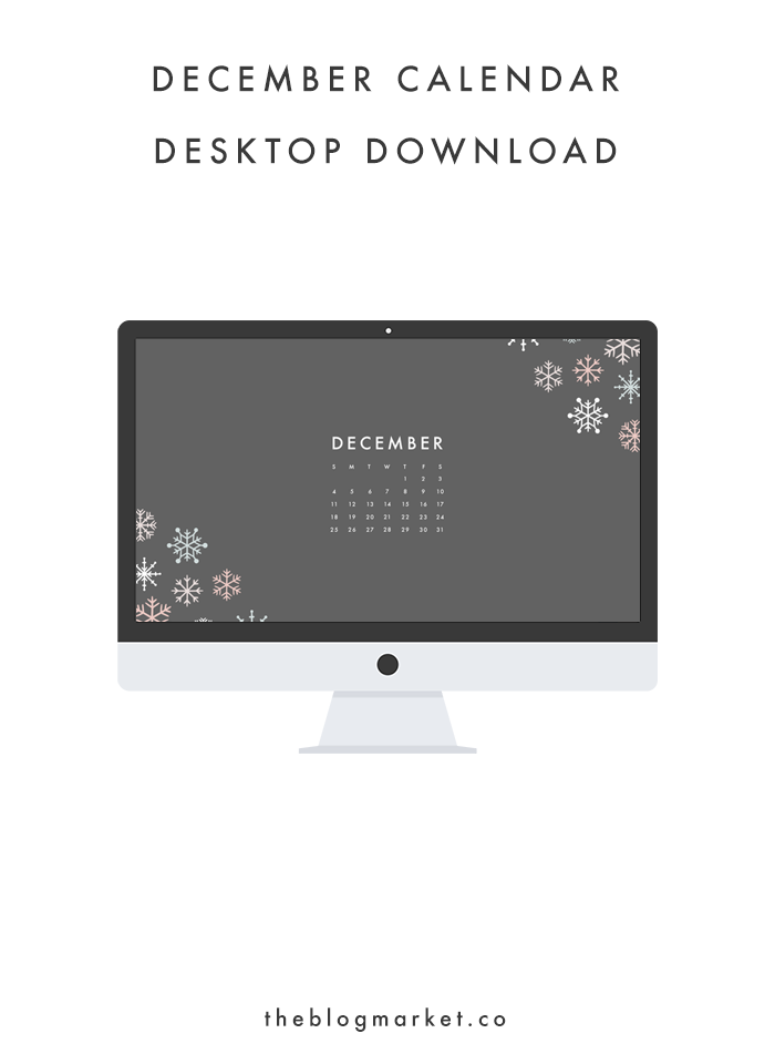 December Desktop Calendar Freebie | The Blog Market