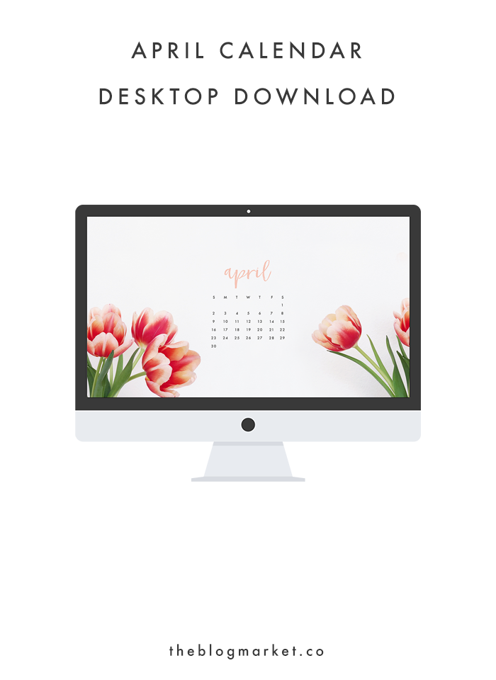 April Floral Desktop Calendar from The Blog Market