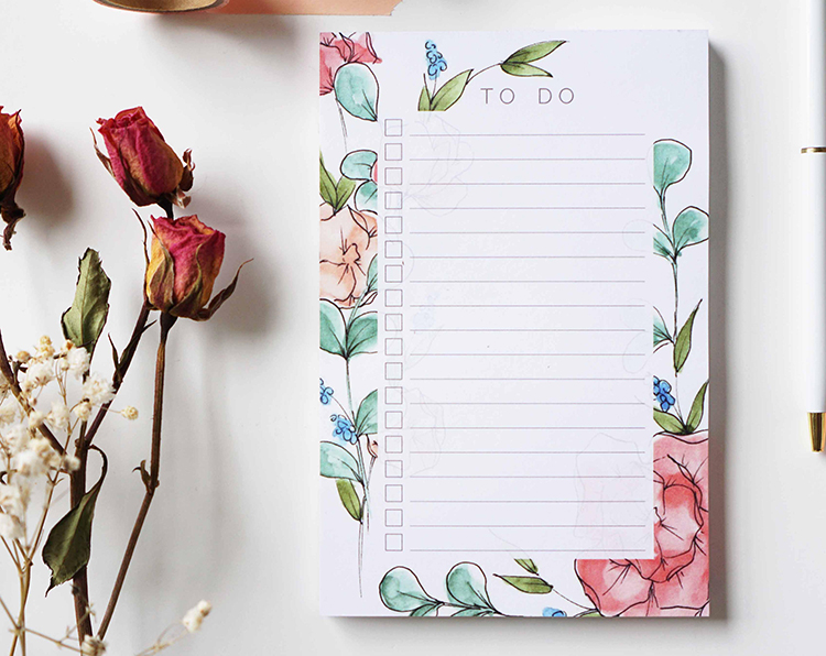 Floral To-Do List Notepad by ginably via The Blog Market
