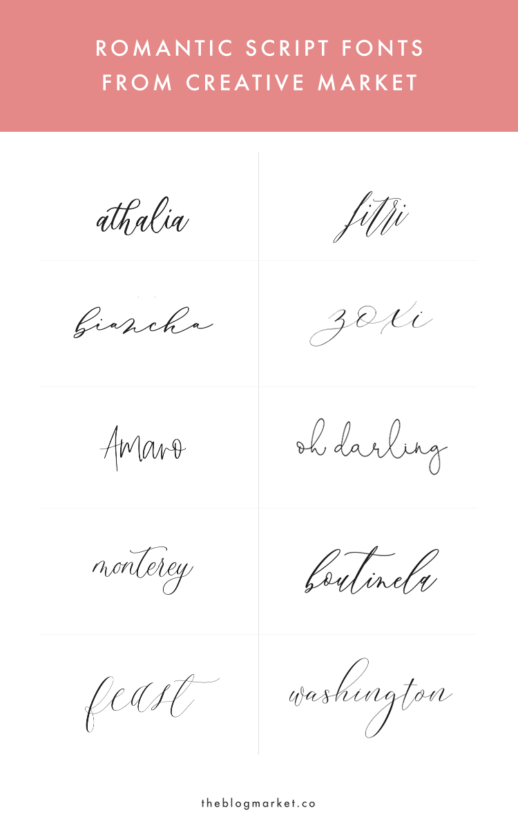 Romantic Script Fonts from Creative Market